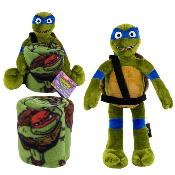 TMNT Teenage Mutant Ninja Turtles Doll Hugger & Fleece Throw Blanket One Set - Picture 1 of 1